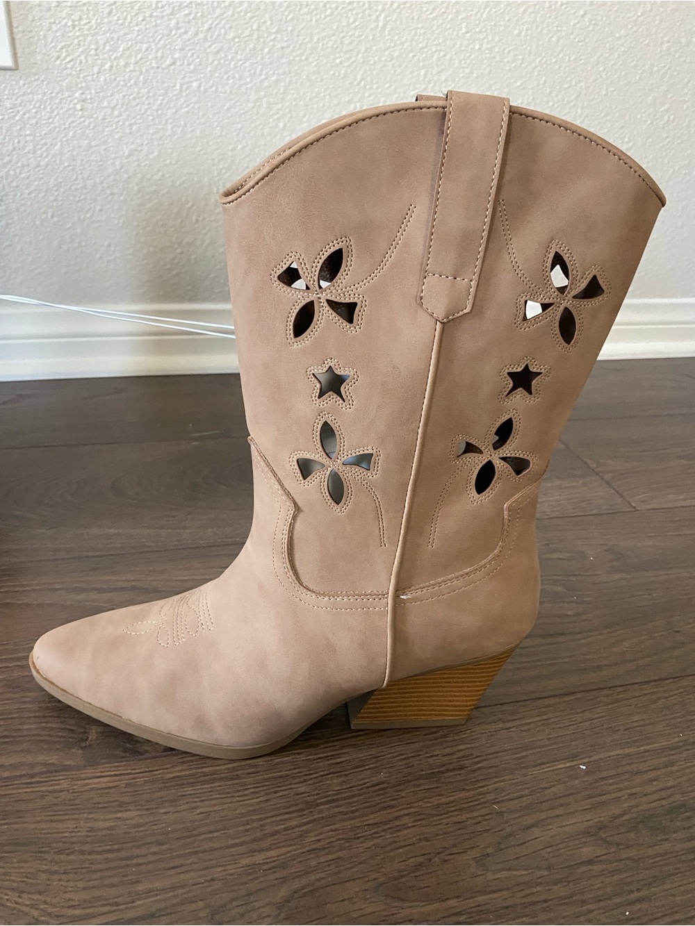 Arizona Jean Company Blush Tan Cutout Western Mid-Calf Boot
